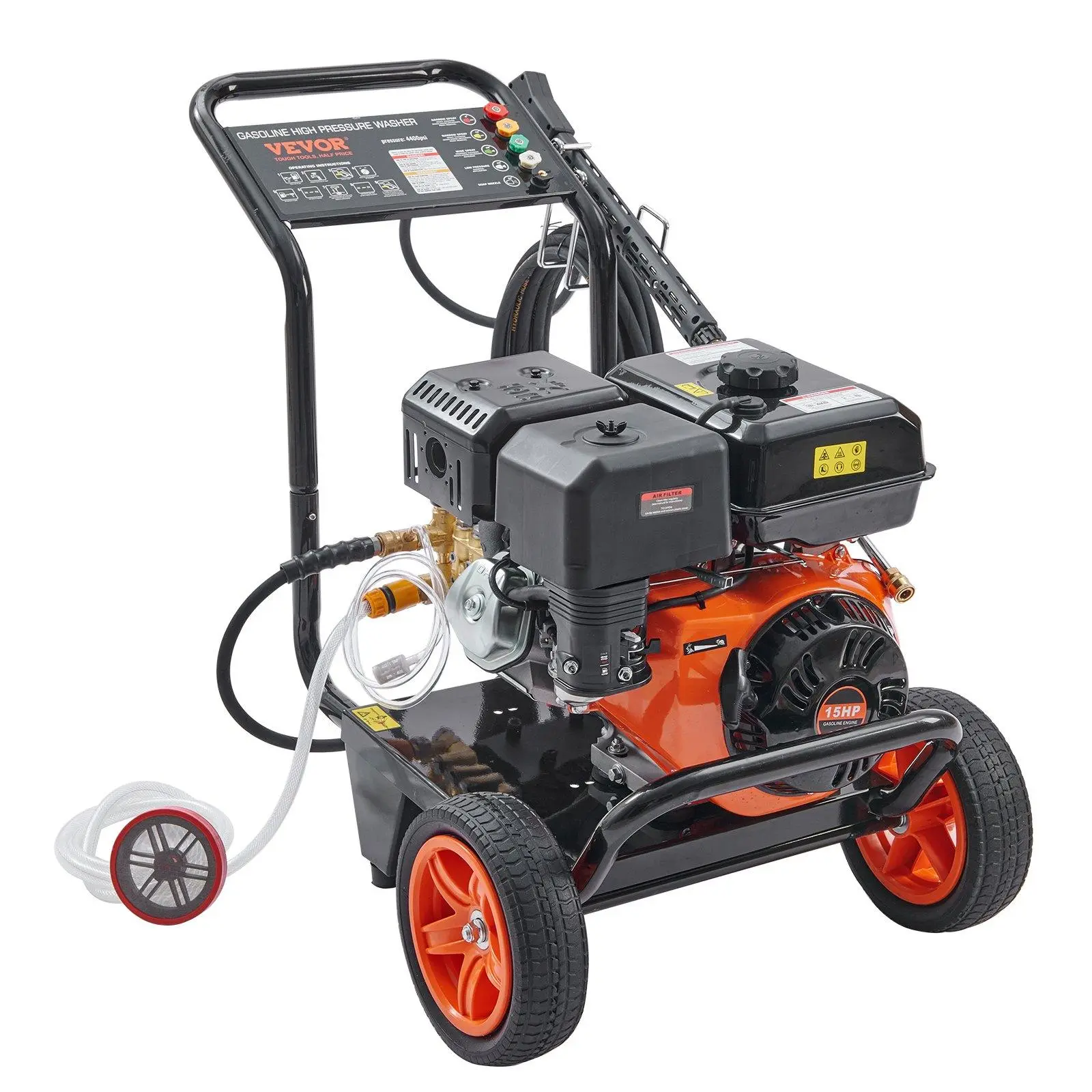 Gas Pressure Washer, 4400 PSI 4.0 GPM, Gas Powered Pressure Washer with Copper Pump, Spray Gun and Extension Wand, 5 Quick Connect Nozzles, for Cleaning Cars, Homes, Driveways, Patios