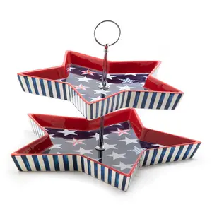 MacKenzie- Childs Royal Star Tiered Serving Stand