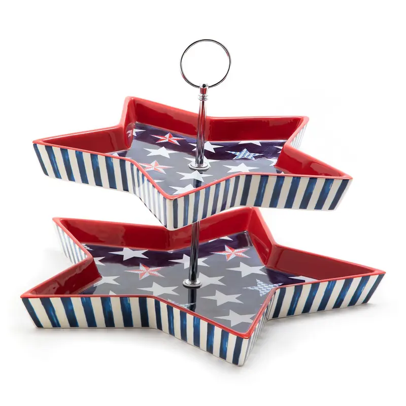 MacKenzie- Childs Royal Star Tiered Serving Stand
