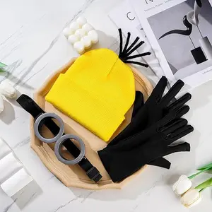 Goggles Glasses/Yellow Beanie/Gloves for Men Women Cosplay Party Set 3 Pcs Halloween Costume Accessories Adult