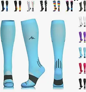 NEWZILL  Compression Socks for Women and Men Circulation 20-30 mmHg Compression Stockings for Running Nursing Travel
