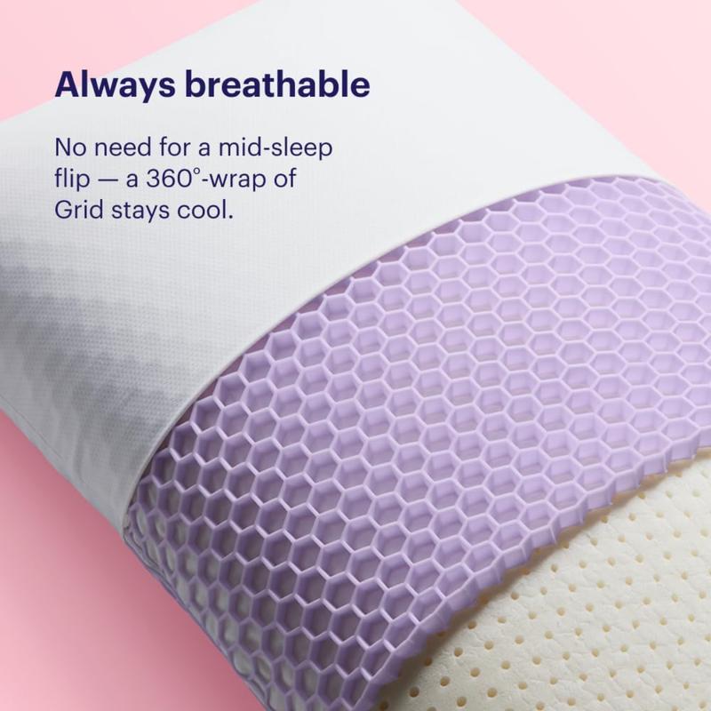 Harmony Pillow - Standard - Medium, Greatest Pillow Ever Invented, 360º Hex Grid & Talalay Latex Core - No Pressure Support, Stays Cool, Luxurious Comfort