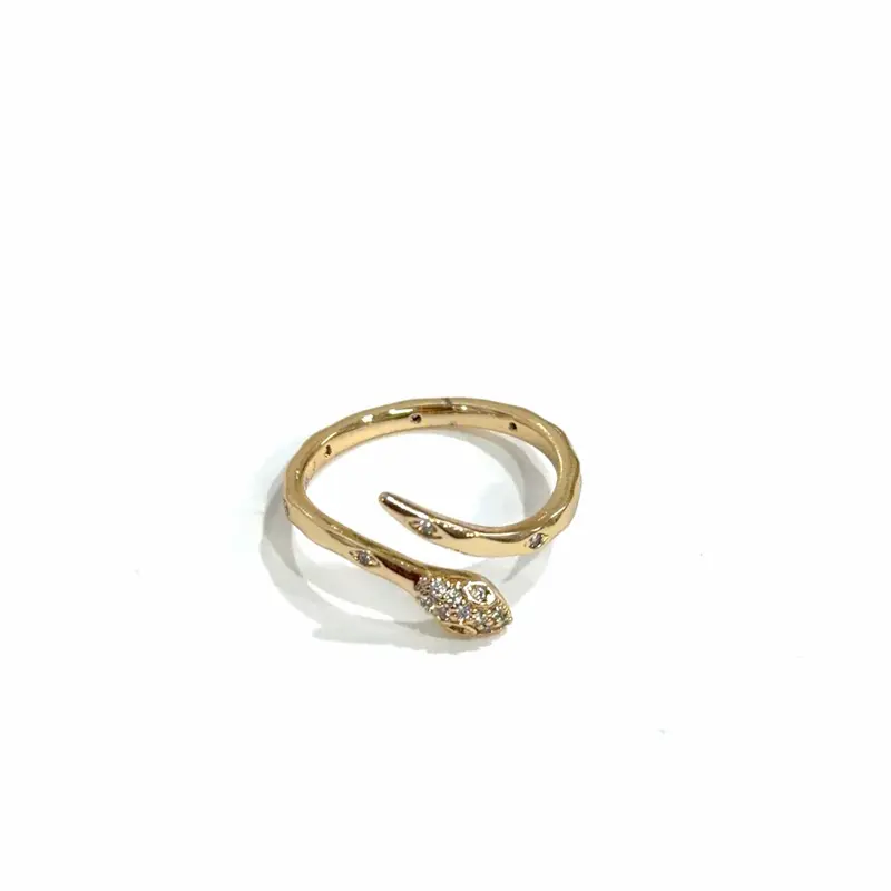 Fine snake ring ajustable 14 k