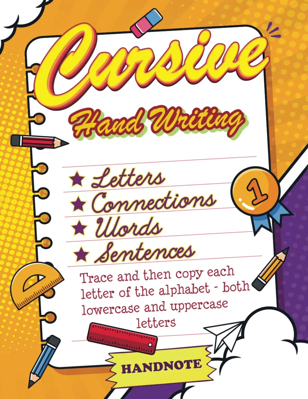 Beautiful Cursive Handwriting Workbook by HandNote: The Ultimate CURSIVE Handwriting Step-by-Step Guide - Master Letters, Words & Sentences writing for Kids and Adults
