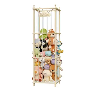 LAST CALL | COZPAW Stuffed Animal Storage & Organizer - Wooden Cute Zoo Toy Holder for Toddler Rooms, Playrooms & Bedrooms