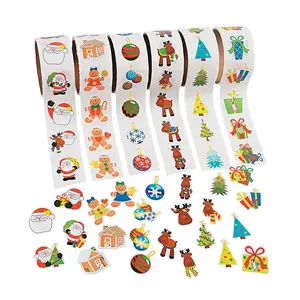 1 1/2" Bulk 600 Pc. Christmas Characters & Icons Paper Sticker Roll Assortment