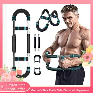 Arm Trainer Chest Workout Strengthen Chest and Arm Muscles Men's Fitness Trainer Detachable Portable Spring Resistance Home Fitness Equipment Forearm Strengthener 60-100lb Adjustable Resistance Three Level System