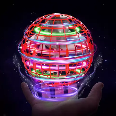 Unisex LED Flying Orb Ball - 2026 Magical Hover Ball with 8cm Diameter, Food-Grade Silicone Mesh Wheel Hand Protection, Gliding Function, Auto-Return Function, USB Charging, LED Lights, Indoor and Outdoor Use, Eco-Friendly ABS Plastic
