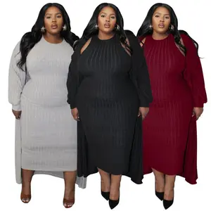 N8057 Cross-Border European and American Plus Size Women's Clothing Amazon Autumn New Casual Fashion Long Sleeve Jacket Two-Piece Set Suit Womenswear