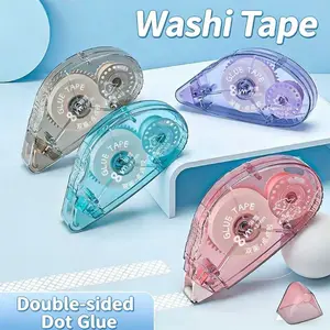 Double-Sided Dot Tape Glue Scrapbooking Supplies 4 Pack Glue Tape For DIY Journal and Packing roll washi