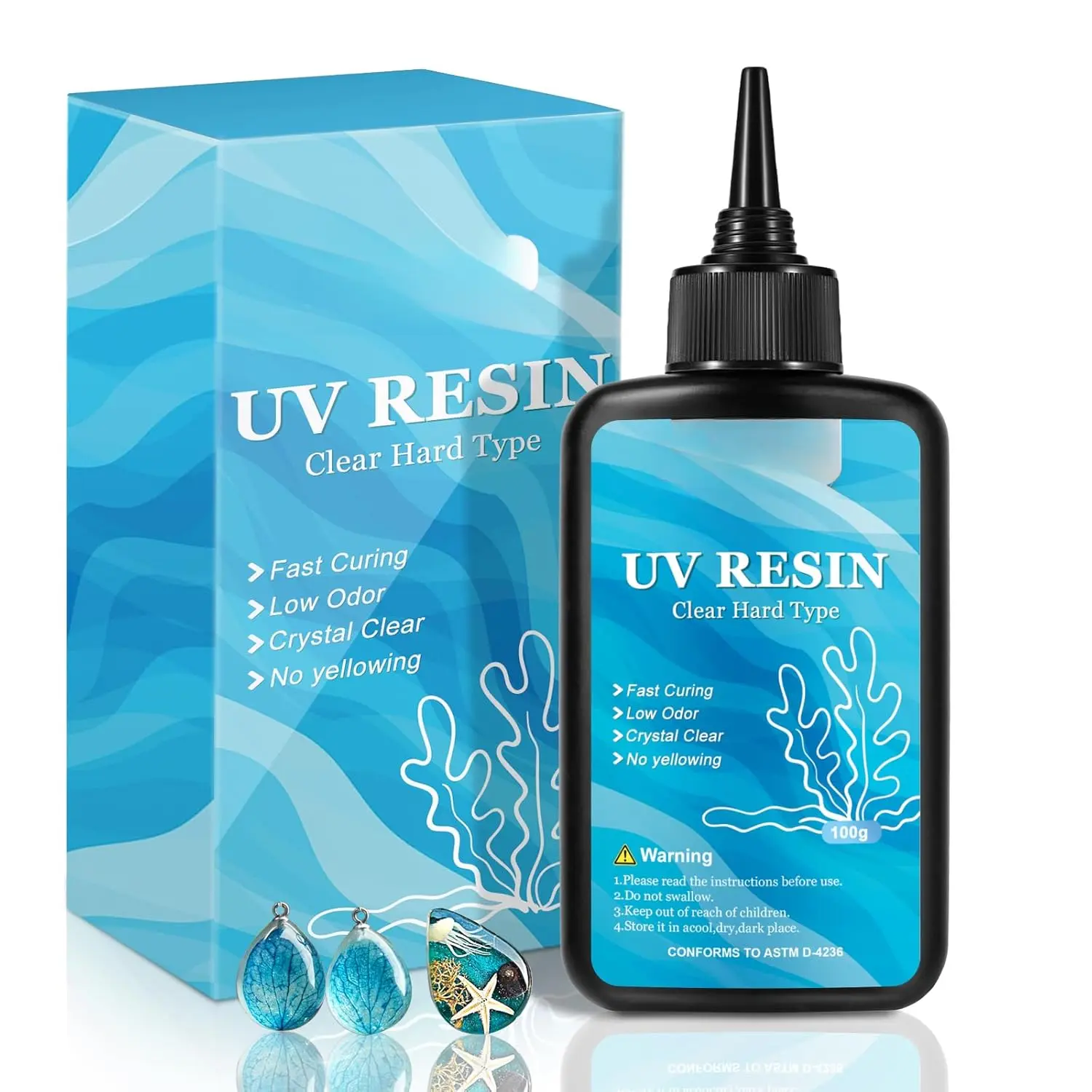UV  100g - Upgraded UV  Kit, Hard Type  Clear Ultraviolet Curing UV Epoxy  for Craft  Making