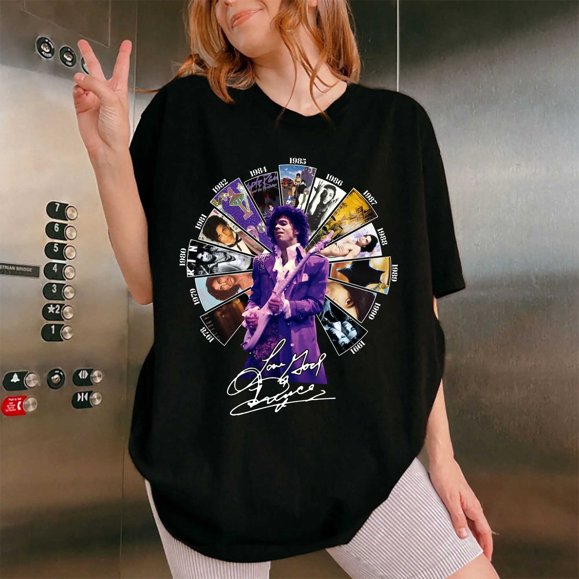 PRINCE T-Shirt, Unisex Purple Rain Graphic Tee with Love Symbol, Lightweight Comfortable Cotton Fan Apparel - Also in Sweatshirt & Hoodie