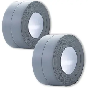 2 Pack Caulk Strip, 1.5" x 10.5Ft PVC Self Adhesive Caulk Tape, Sealing   Tape for Bathroom Bathtub Kitchen Toilet Wall Windows