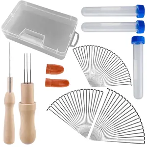 74PCS Needles Wool Felting Needles Tools Needle Felting Supplies Felting Tools Needle Felting Tool with 3 Sizes Felting Needles for Beginner Professional