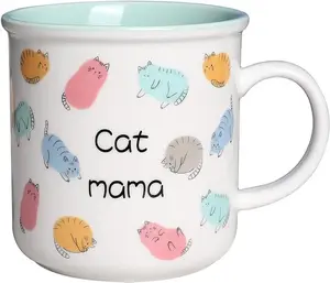 Cat Mom Gifts for Women, Cute Cat Mama Coffee Mug, Funny Ceramic 16oz Cup for Cat Lover