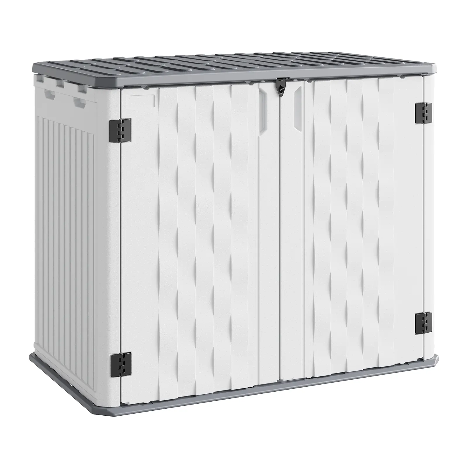 35 Cu ft Outdoor Storage Cabinet, Outdoor Trash Can Storage Shed, Waterproof Resin Storage Box for Garden Patio Tools, Generator, Lawn Mower, Garbage Bin