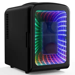 Antarctic Star 4L Mini Compact Refrigerator with Gaming Light: 6-Can Portable Cooler for Bedroom, Car, Office, Dorm - Cosmetics, Beverage & Food Storage (Black) Antarctic Star 4L Mini Compact Refrigerator with Gaming Light: 6-Can Portable Cooler for Bedroom, Car, Office, Dorm - Cosmetics, Beverage & Food Storage (Black)