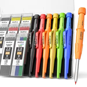Nicpro CP3000 Carpenter Pencil with Sharpener, Mechanical Pencils Set with Refills, Heavy Duty Construction Pencil, Carpenter Tools for Architect Marking