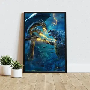Godzilla King of Monsters Print, Godzilla Movie Art Print, Godzilla King of Monsters, Geek gift idea, Room Decor Wall Art, Godzilla Gift