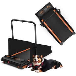 Dog Treadmill for Small & Medium Dogs, Dog Pacer, Pet Running Machine Slat Mill to Keep Dogs Active & Fit, Foldable U Shaped Bar, Low-Noise Design, Remote Control & Move Wheels, w/LED Display