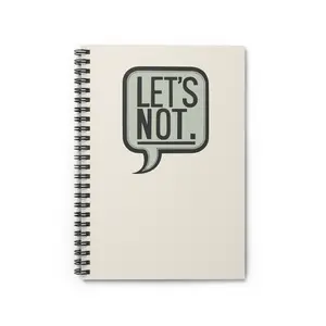 Let's Not Speech Bubble Notebook Spiral Ruled Journal 118 Pages 350 Gsm Covers Metal Binding Compact 6"x8" Portable with Inside Document Pocket for Easy Writing