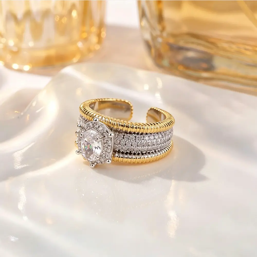 Dove Egg-Shaped Moissanite Ring, Fully Set Open Adjustable Wide Band, Gold-Tone Artificial Gemstone Ring for Engagement & Valentine’s Promise, Stackable Statement Jewelry with Ruby Accents anniversary unisex men prong will work birthstone exquisite gift