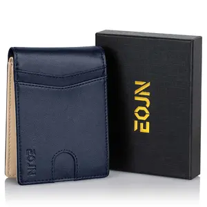 EOJN RFID Protection Wallet in Premium Leather with 2 ID Windows Secure Stylish Gift Box Included for Enhanced Security and Elegance