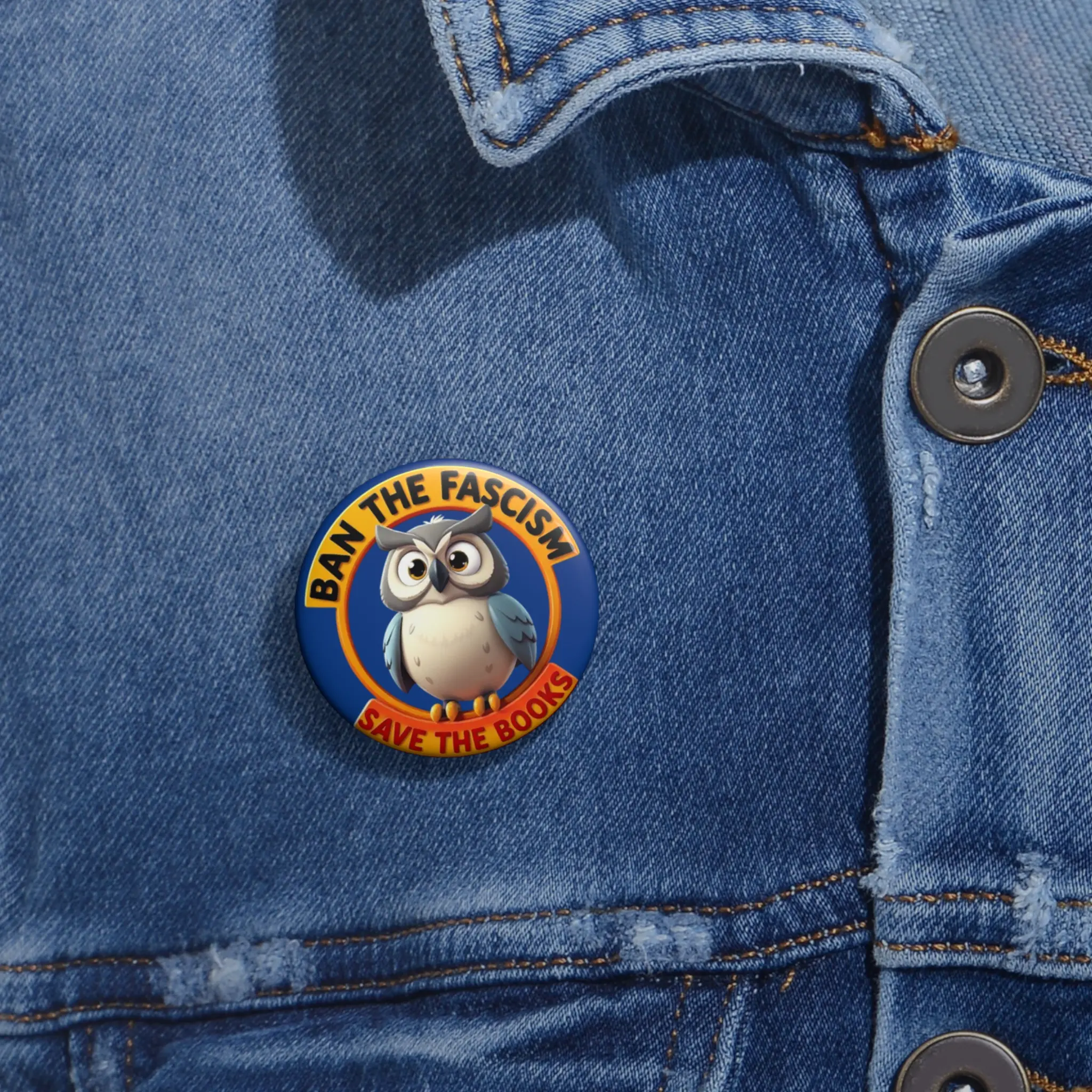 Custom Pin Buttons: Unique Save the Books Badges, Fun Accessories for Parties, Gift for Activist