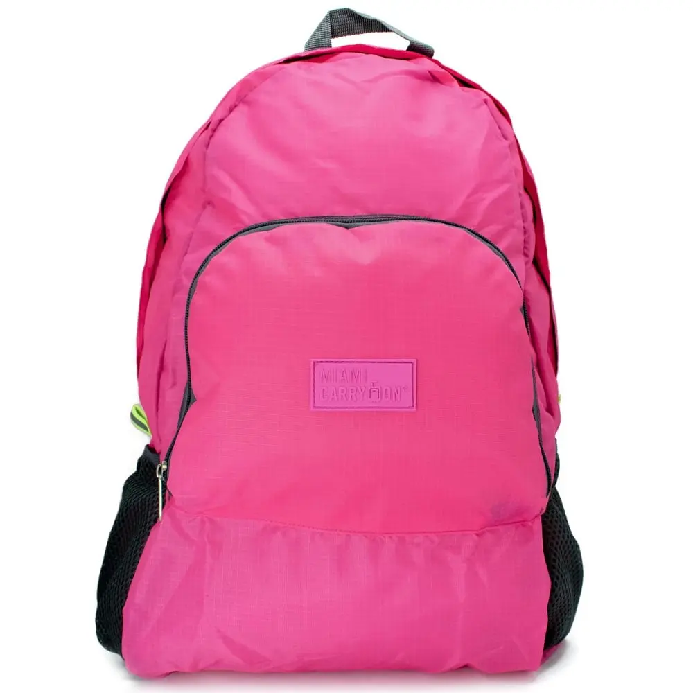 Miami CarryOn TLFDBPRD Water-resistant Foldable Backpack/Daypack (Pink)