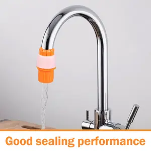 6 Counts Orange Universal Water Connector Tap,  Indoor/Outdoor Tap Adapter, Garden Hose Connector for Kitchen Faucets and Watering Irrigation Systems