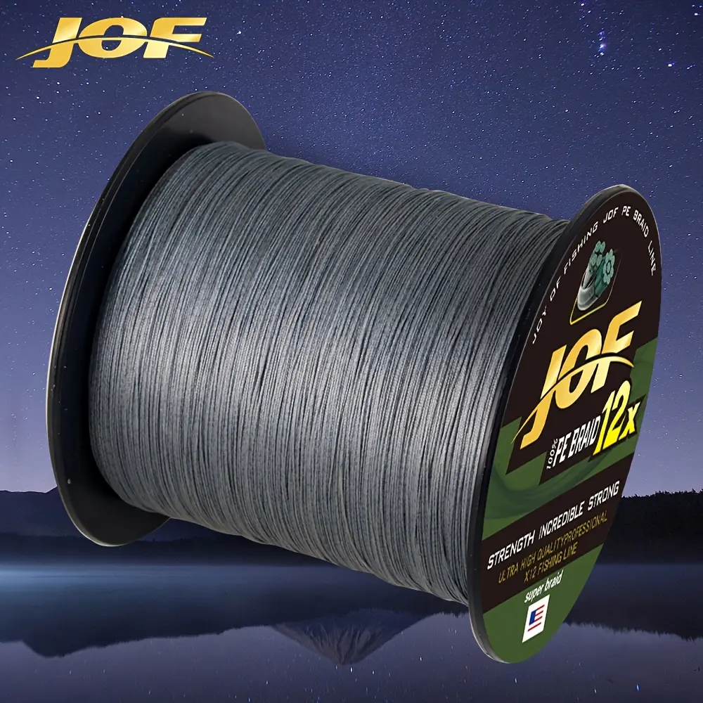 Jof X12 12 Strands 500m Braided Fishing Line, 25-120lb Test Strength, Multi-Purpose Fishing Line for Various Water Bodies