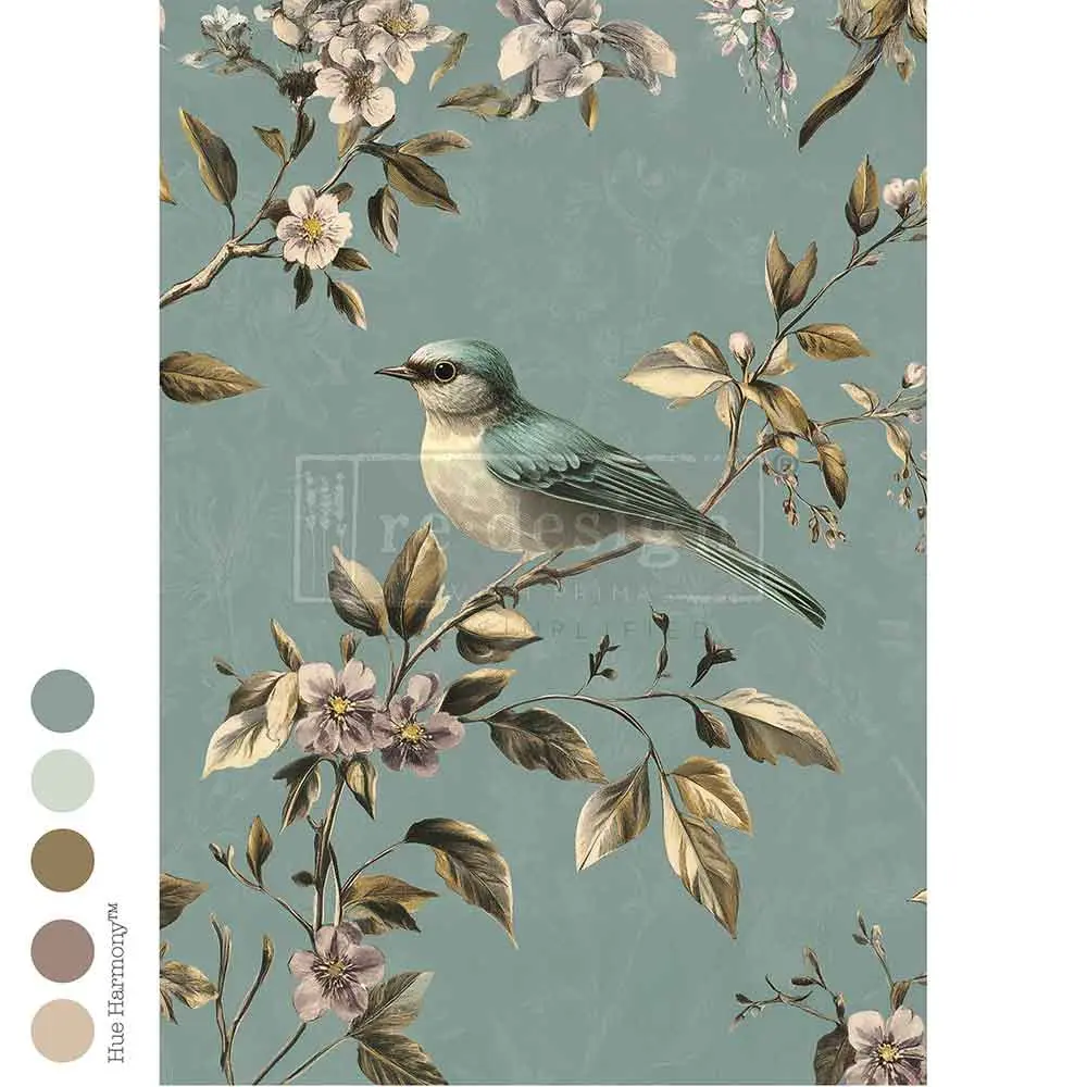 A1 Decoupage Fiber - Blue Song - 1 sheet, 23.4"x33.1"