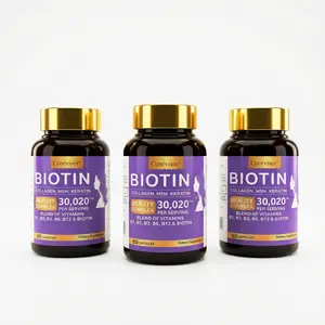 Conrviser Biotin 30,020 mcg Beauty Complex - Supports Fuller Hair, Strong Nails & Radiant Skin - 60 Dietary Supplement Capsules - Biotin Hair, Skin & Nails Supplement Fitness Healthcare Optimum