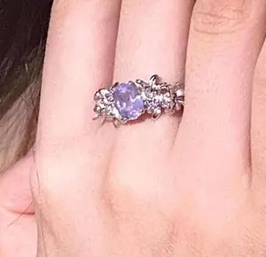 Anne's Choice, Natural Lavender Amethyst Magnolia Ring, Purple Crystal Gemstone, Elegant Floral Design, Sterling Silver, February Birthstone