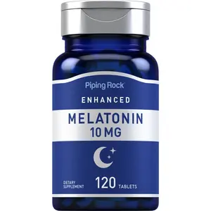 Piping Rock Melatonin 10mg | 120 Tablets | with L-Theanine | Adult Sleep Supplement | Extra Strength Formula | Vegetarian, Non-GMO, Gluten Free