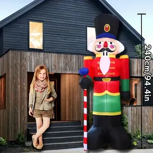 Giant Santa Claus Inflatable Outdoor Decoration, Climbing Santa with LED Lights, Fast Inflation Blower, All-Weather Polyester Garden Decor