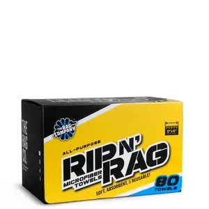 The Rag Company Rip N' Rag Multi-Purpose Microfiber Towels: 80 Count, 12" x 12"