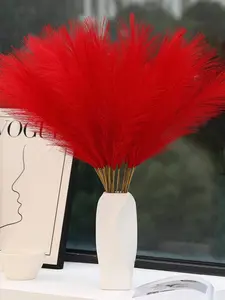 10/20/30 pcs Artificial Pampas Grass Set, Boho Decorative Pampas Stem for Vase Arrangement & Modern Home Styling