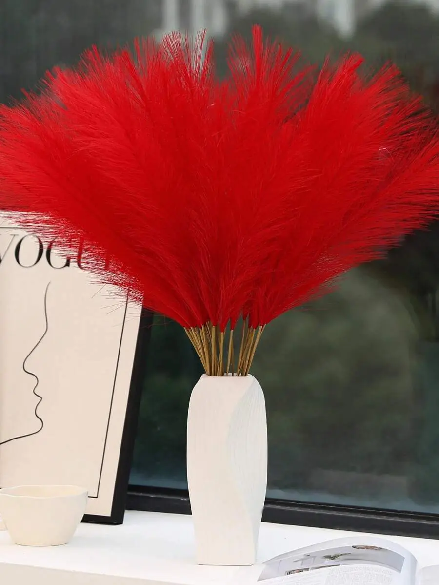 10/20/30 pcs Artificial Pampas Grass Set, Boho Decorative Pampas Stem for Vase Arrangement & Modern Home Styling