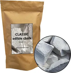 Classic Natural Edible Chalk Organic Crunchy White Chalk Chunks for Eating, Pica Cravings, and ASMR Pure Ukrainian 4oz (115g)