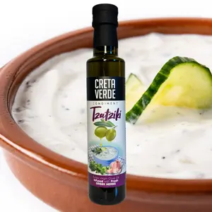 Creta Verde Tzatziki Infused Extra Virgin Olive Oil – Greek Herb Infused EVOO with Garlic, Dill & Oregano – Cold Extracted, 100% Natural – Premium Finishing Oil for Salads, Marinades & Dipping – 250ml Glass Bottle