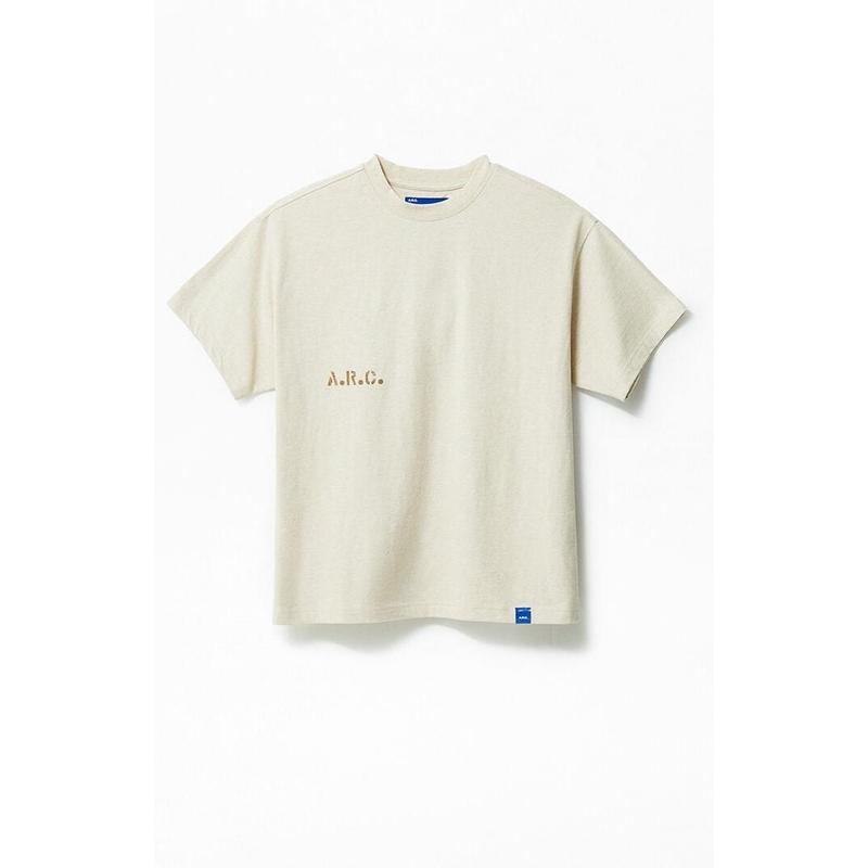 A.R.C. Men's Heather Oatmeal Vintage Wash Heavyweight Oversized T-Shirt