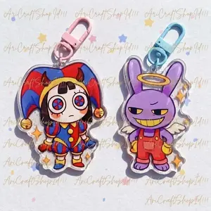 The Amazing Digital Circus Acrylic Keychain, TADC fanart, Magnetic Jax Pomni Keyring