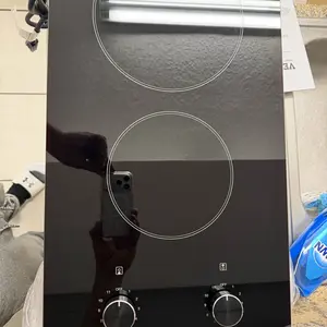 【Summerfinds】VEVOR Electric Cooktop, 12 inch 2 Burners Built-in Electric Stove Top, 1800W Ceramic Top Radiant Cooktop, with Glass Panel, Knob Control, 11 Heat Levels, 120V, for Diverse Cooking Requirements