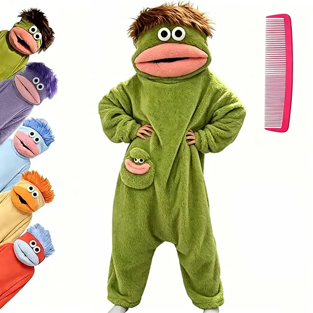 Cute Monster Pajamas Wearable Blanket Hoodie for Women Men, Oversize Soft Warm Cozy Pullover Home Loungewear Funny Pajamas Onesie, Perfect for Home Party Costume Halloween, One Size for Women Men