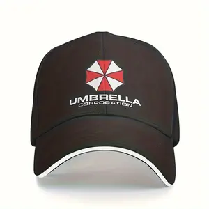 [1pc Umbrella Corporation Baseball Cap] 1pc Umbrella Corporation Funky Geometric Pattern Baseball Cap, 100% Polyester Fiber, Lightweight, Non-Stretch Fabric, Hand Wash/Dry Clean, Unisex Cap