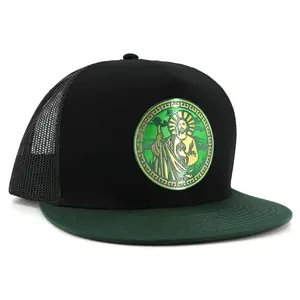 San Judas Green/Black flat visor hat