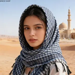 Arabic Shemagh Head Wrap Checkered Design for Outdoor Activities Season Arafat Scarf