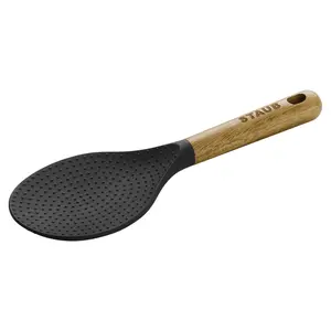 STAUB Silicone Kitchen Tools, Wood Handled Rice Spoon