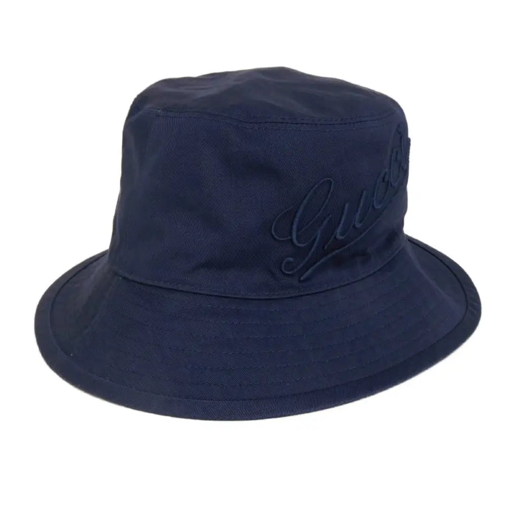 Pre-owned GUCCI Cotton Small Leather Goods Logo Bucket Hat